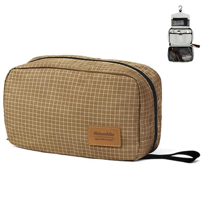 windhike Naturehike Hanging Toiletry Bag for Men Women, Water-Resistant - color: Khaki-S