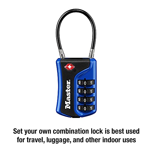 Master Lock 4697D Set Your Own Combination TSA Approved Luggage Lock, 1 Pack, Colors May Vary - style: 1 Pack, Color May Vary
