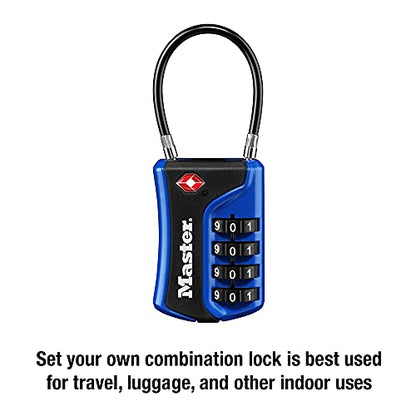 Master Lock 4697D Set Your Own Combination TSA Approved Luggage Lock, 1 Pack, Colors May Vary - style: 1 Pack, Color May Vary