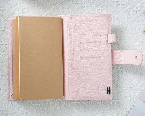 Moterm Companion Traveler's Notebook Cover - Upgraded Design with Back Pocket (Standard Size, Pebbled-Quartz) - color: Pebbled-quartz, size: Standard