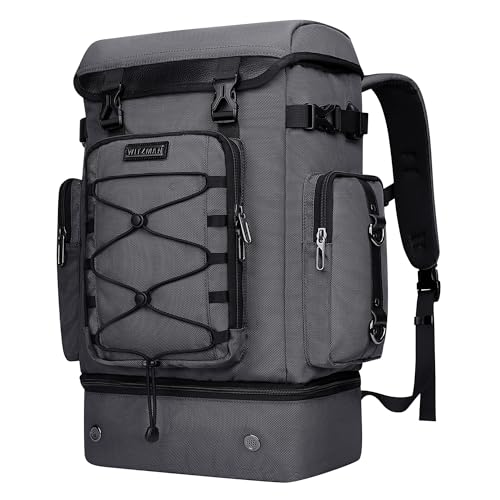 WITZMAN Travel Backpack for Men Women Carry-on Convertible Duffel Backpack - color: Silvery Grey