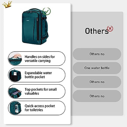 ECOHUB Travel Backpack 18x14x8 Frontier Airlines Personal Item Bag Teal - color: Green, size: 18 inch