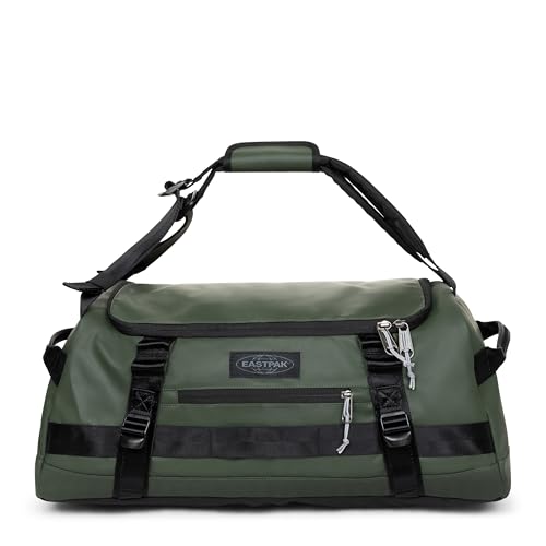 Eastpak Duffel Pack M – 70L Convertible Duffel Bag with Backpack Straps, Weatherproof Design, Multiple Compartments & Gear Loops, Tarp Forest