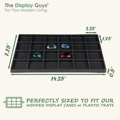 The Display Guys 2-Pack 24-Compartment Jewelry Tray Insert, Black - color: Black, size: Compartments - 24