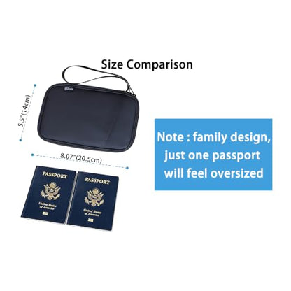 Lagre Family Passport Holder for 4, Solid Black - color: LAGRE BLACK