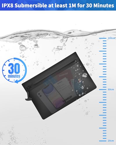 Small Waterproof Document Bag: 11.8x8.2" Document Pouch - size: 11.8x8.2"