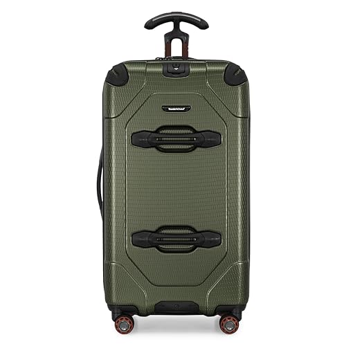 Traveler's Choice Maxporter II Polycarbonate Hardside Trunk with Spinner Wheels, Green, 28-Inch Medium Trunk - color: Dark Green, size: 28-inch Medium Trunk