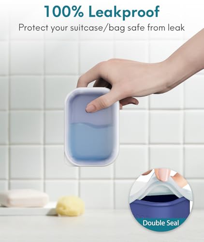 Quatish Compact Leakproof Travel Soap Case, Bar Soap Holder Travel, Blue - color: Blue, size: Regular
