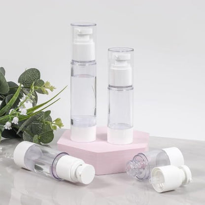 Clear Airless Pump Bottles, Vacuum Travel Cosmetic Containers - size: 100ml (3pack)