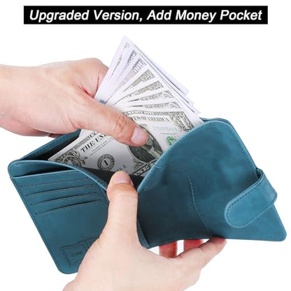 LOHASLIFE Passport Holder for Travel, Rfid Blocking Passport Cover Wallet - color: 120#Blue