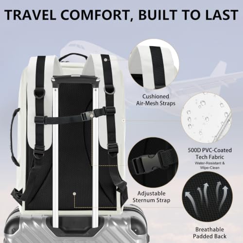 Travel Backpack for 15.6 Inch Laptop, 15L Lightweight, White - color: White, size: 15.6 Inch