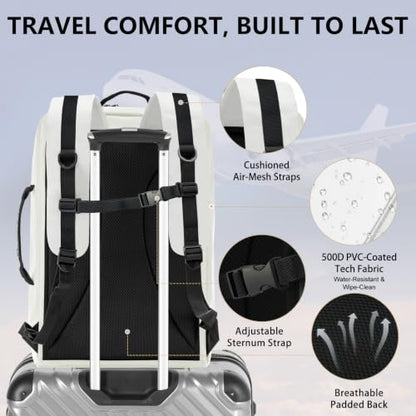Travel Backpack for 15.6 Inch Laptop, 15L Lightweight, White - color: White, size: 15.6 Inch