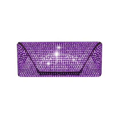 Bling Eyeglass Case for Women, Hard Shell Sunglasses Case - color: Purple