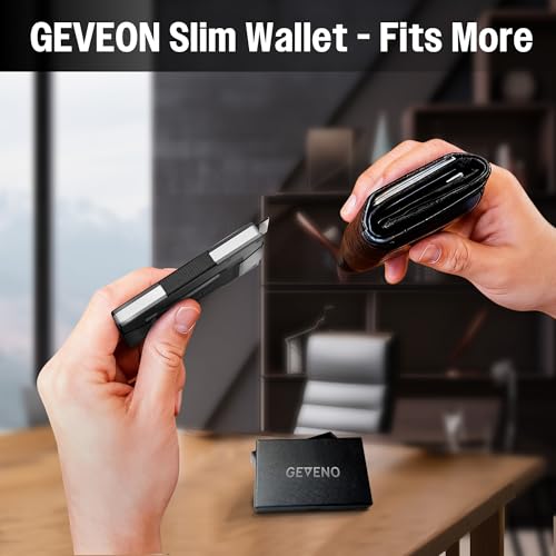 Slim Ridge Wallet for Men–Metal Minimalist RFID 1–21 Card Holder - color: Black, style: Cash Strap
