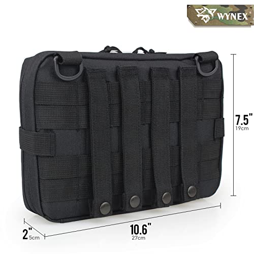 WYNEX Tactical Admin Molle 파우치, Medical EDC EMT 유틸리티 백 쉘 디자인 부착 파우치 1000D 나일론 하이킹 벨트 백 - color: 블랙(업그레이드됨)
