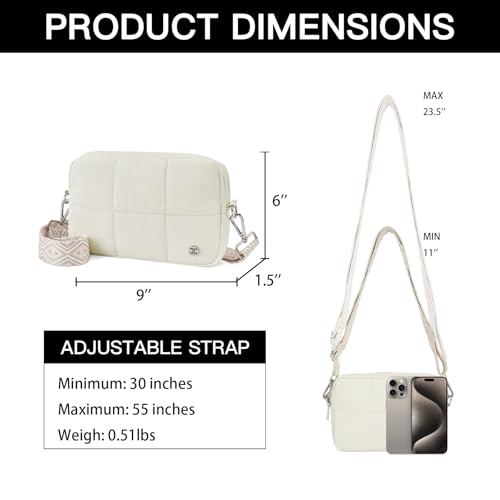 Telena Crossbody Bags for Women Cross Body Purse with Guitar Strap - color: Beige
