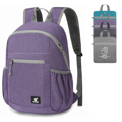 SKYSPER Anti Theft Hiking Backpack, 18L RFID Packable Travel Daypack, Lightweight Foldable Back Pack for Walking Daytrip - color: Purple, size: Small