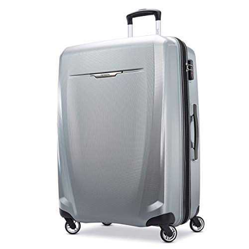 Samsonite Winfield 3 DLX Hardside Expandable Luggage with Spinners, Silver, Checked-Large 28-Inch - color: Silver, size: Checked-Large 28-Inch