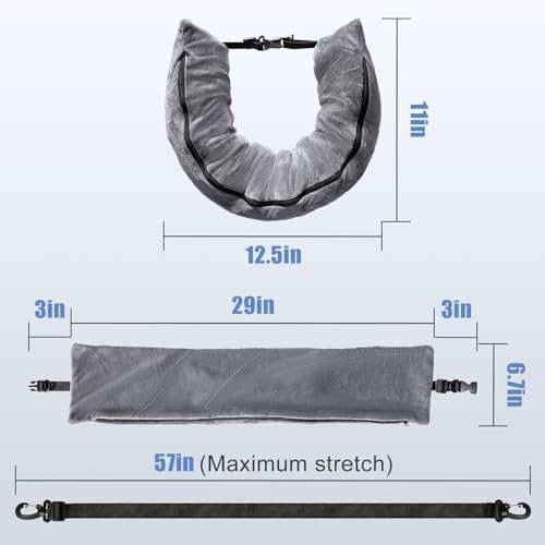 2Pack Stuffable Travel Pillow for Extra Luggage, Velvet Travel Neck Pillow with Adjustable Neck Size, Fits About 6 T-Shirts Travel Essentials Multifunctional Sleeping Rest Cushion - size: 2PACK