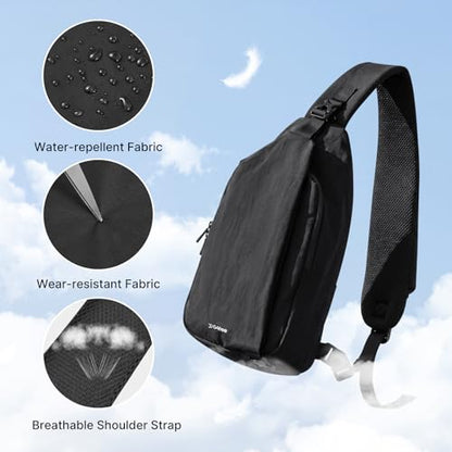 G4Free Sling Bag for Men, RFID Blocking Crossbody Bag for Daily - color: black