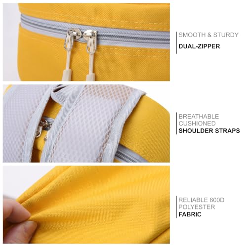 AOTIAN Medium Backpack, Men Women Casual Daypack for College Travel Work - color: Yellow White - 16 Inch