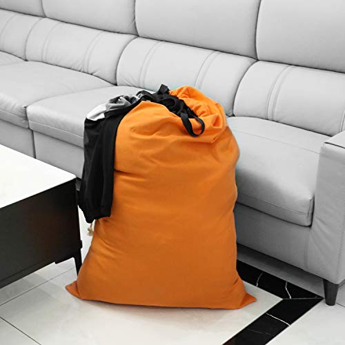 SWISSELITE Heavy Duty Laundry Bag, Large Travel Dirty Clothes Bag - color: Orange