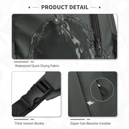DTGN Small Sling Bag Waterproof Crossbody Chest Bags Lightweight Dark Grey | Daypack, for 7.9" Tablet, for Men Women - color: Dark Grey