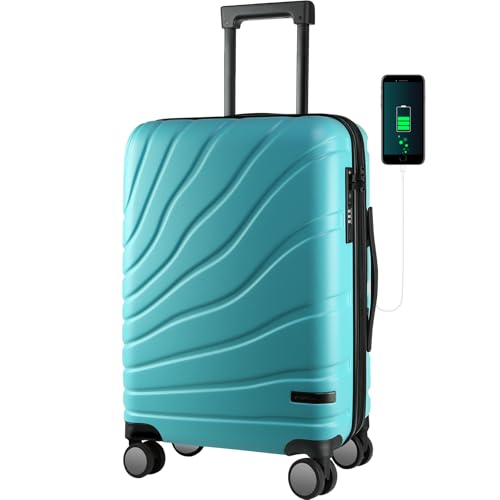VANKEAN 20" Expandable Hardshell Spinner Carry-On with TSA Lock Approved - color: Lake Blue
