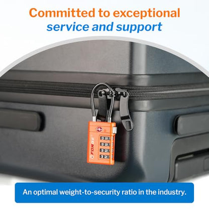 Forge Open Alert TSA Approved Luggage Locks, Orange, 2 Pack Locks. - color: Orange 2 PK