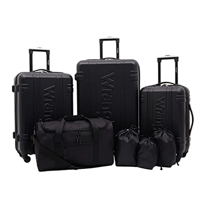 Wrangler Venture Luggage and Travel Set, Black, 7-Piece Set - color: Black