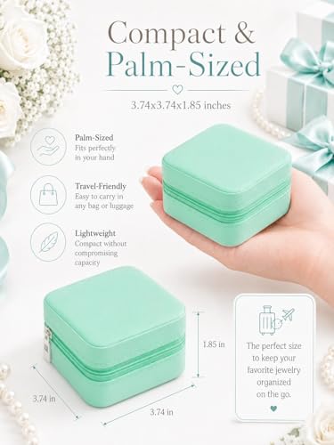 Homde Travel Jewelry Case for Women: 6 Small Boxes for Group&Team Gift - color: Teal