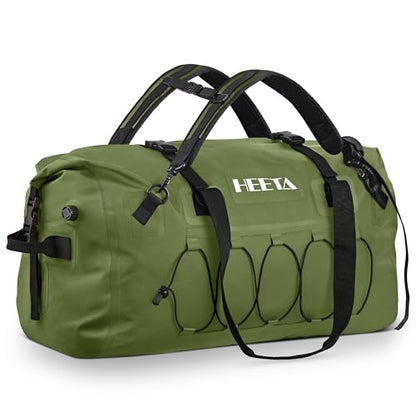 HEETA Waterproof Duffel Bag Travel Motorcycle Dry Bag Backpack 60L/80L/110L - color: Pitch Green, size: 110L