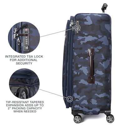Travelpro Platinum Elite Checked Luggage Spinner, Navy, 29-Inch - color: Navy Camouflage, size: Checked-Large 29-Inch