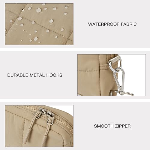 Telena Crossbody Bags for Women Cross Body Purse with Guitar Strap - color: Khaki
