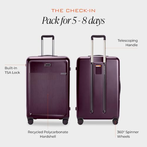 Briggs & Riley Sympatico Large 30 Inch Expandable Hardside Spinner, Plum - color: Plum, size: 30" Checked