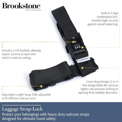 Brookstone Luggage Strap 2-in-1 TSA-Approved Expandable Strap - color: Black, size: One Size