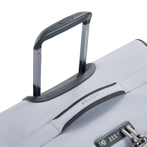 DELSEY PARIS Cruise 3.0, 28 Inch Checked Softside Luggage, Platinum | Expandable Suitcase, Softside, Lightweight Durable Polyester, Dual-Density Spinner Wheels, Overweight Indicator, TSA Lock - color: Platinum, size: Checked-Large 28 Inch