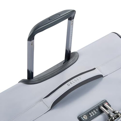 DELSEY PARIS Cruise 3.0, 28 Inch Checked Softside Luggage, Platinum | Expandable Suitcase, Softside, Lightweight Durable Polyester, Dual-Density Spinner Wheels, Overweight Indicator, TSA Lock - color: Platinum, size: Checked-Large 28 Inch