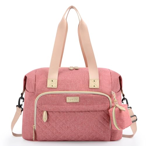 Tuwubi Diaper Bag Tote,Baby Diaper Bag with Pacifier Case - color: Pink, size: Large