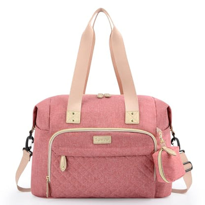 Tuwubi Diaper Bag Tote,Baby Diaper Bag with Pacifier Case - color: Pink, size: Large
