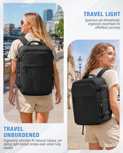 suradar Travel Backpack for Women Men Laptop Backpacks Carry On - color: A1-black