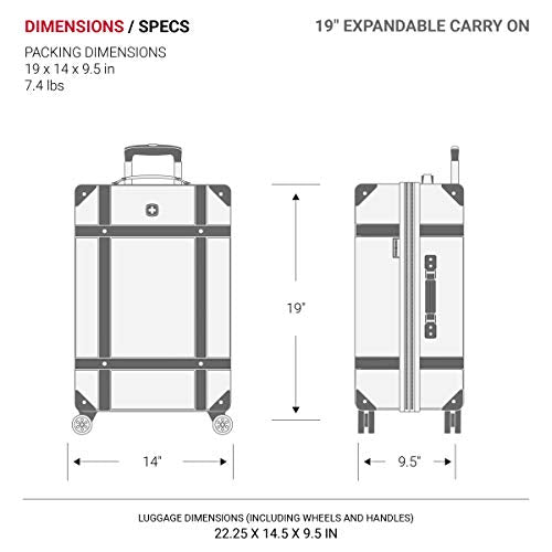 SwissGear 7739 Hardside Luggage Trunk with Spinner Wheels, Blush, 2-Piece Set (19/26) - color: Blush, size: 2-Piece Set (19/26)
