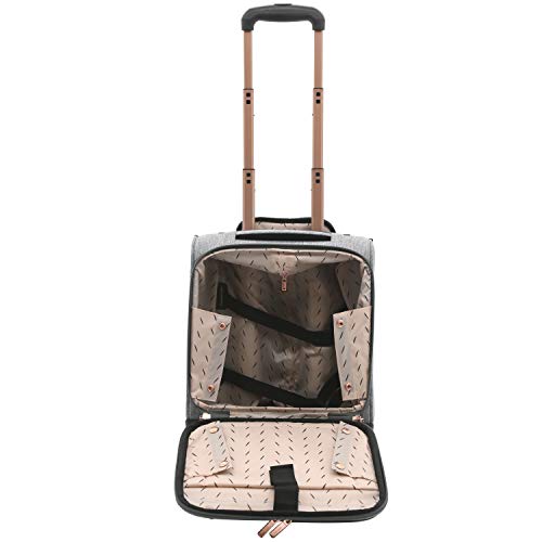 kensie Hudson Softside 3-Piece Spinner Luggage Set, Heather Gray - color: Heather Gray