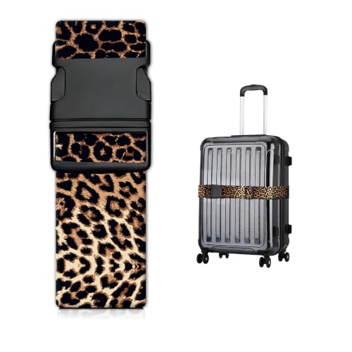 Luggage Strap for Suitcases Adjustable Travel Belt with Quick Release Buckle, Cute Travel Accessories for Suitcase Strap Leopard Print - color: Leopard Print