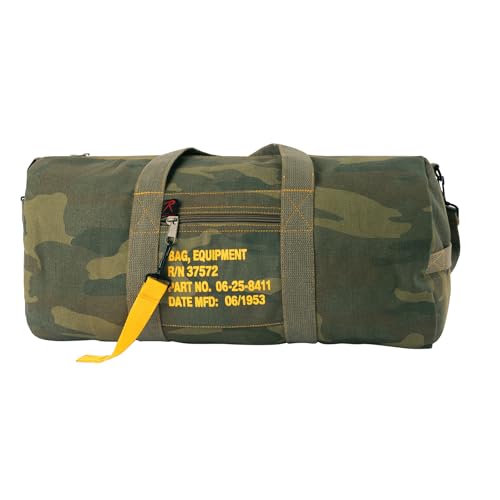 Rothco Canvas Equipment Bag, Heavyweight Cotton Carryall - color: Woodland Camo, size: 19 Inches