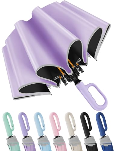 Seniny Travel Umbrella with UV Sun Protection, Large Rain Umbrellas - color: Purple