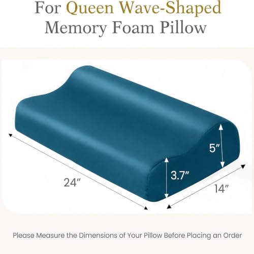 Cooling Contour Cervical Pillowcase, Teal, 24x14x5/3.7 Inches, 1 Piece - color: Teal