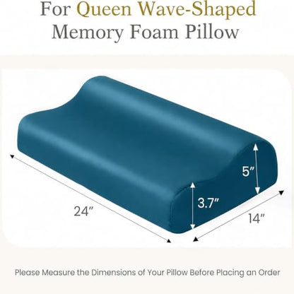 Cooling Contour Cervical Pillowcase, Teal, 24x14x5/3.7 Inches, 1 Piece - color: Teal