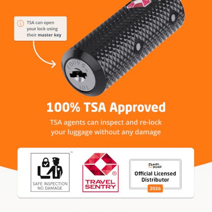 TravelMore TSA Approved Locks for Luggage with Keys, Secure Travel Locks - color: 2 Pack - Black