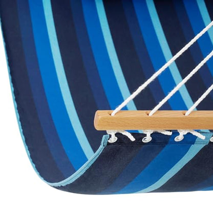 Lazy Daze 12 FT Sunbrella Fabric Hammock, Non-Fading Double Outdoor Hammock - color: Gateway Indigo